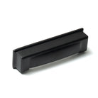 Momo LUCCA Cup Pull handle in matte black finish, showing a sleek, curved design for cabinet or furniture drawer use.