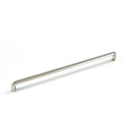 Momo LUMI Cabinet Pull Handle in brushed metal finish, mounted on a modern cabinet door, showcasing sleek hardware design.