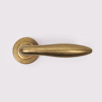 Clover Door Lever - Acid Washed Brass in Acid Washed Brass