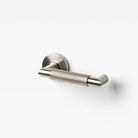 Lo & Co Kintore knurled return lever in brass finish, showing detailed textured grip and sleek design for cabinet or drawer hardware.
