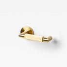 Linear knurled return lever by Lo & Co Interiors, showing close-up of textured metal handle and sleek design.