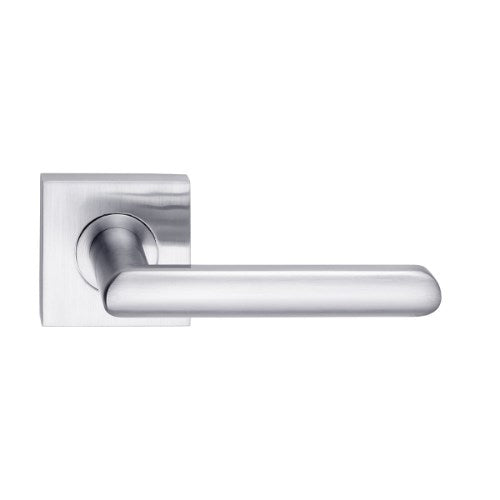 MDZ Lever 16 on 57mm x 57mm Square Rose. in Satin Chrome