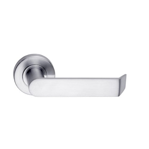 MDZ Lever 24 on Ø53mm Round Rose. in Polished Chrome