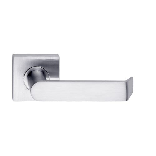MDZ Lever 24 on 57mm x 57mm Square Rose. in Polished Chrome