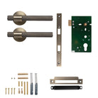Momo Belgravia knurled lever handle in dark bronze finish, showing textured grip and sleek modern design.