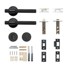 Momo Belgravia knurled lever handle with a sleek, textured finish for modern door hardware.