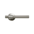 Momo Belgravia knurled lever handle in dark bronze finish, showing textured grip and sleek modern design.