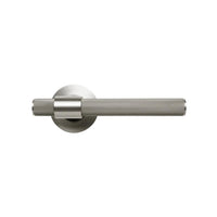 Momo Belgravia knurled lever handle in dark bronze finish, showing textured grip and sleek modern design.