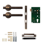 Momo Belgravia lined lever handle in bronze finish, featuring a sleek design for door hardware.