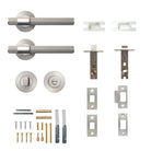 Momo Belgravia lined lever handle in dark bronze finish, featuring a sleek, modern design for interior door hardware.