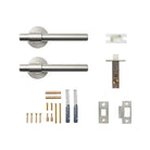 Momo Belgravia plain lever handle with polished brass finish, featuring a sleek, modern design for interior door use.