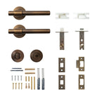 Momo Belgravia plain lever handle in bronze finish, featuring a sleek, modern design for interior doors.