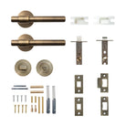 Momo Belgravia plain lever handle with a sleek, modern design on a door, featuring a polished finish for contemporary style.