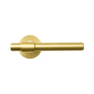 Momo Belgravia plain lever handle with black satin brass finish, modern door hardware with sleek, minimalist design.