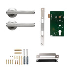 Momo Bellevue lined lever handle with dark bronze finish, designed for secure door passage and stylish interior decor.