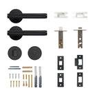 Momo Bellevue lined lever handle with polished brass finish, showcasing the detailed lever and modern design for door installation.