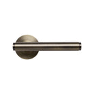 Momo BELLEVUE plain lever handle with a sleek, modern design in a dark bronze finish, suitable for interior doors.