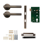 Momo Bellevue plain lever handle in bronze finish, modern door hardware with smooth lever design.
