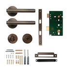 Momo BELLEVUE plain lever handle with bronze finish, suitable for interior doors, showing the sleek, modern design.