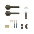 BELLEVUE PLAIN LEVER SOLID BRASS TUBULAR LATCH PASSAGE SET - GUNMETAL in Gun Metal