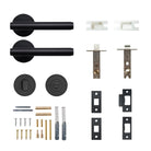 Momo BELLEVUE plain lever handle with a sleek, modern design for doors, showing the handle and mounting plate in a close-up shot.