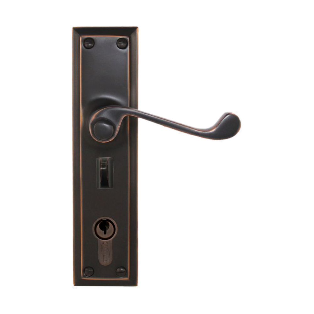 Lever Latch myLOCK Lock ATQ 200x50mm in Antique Copper