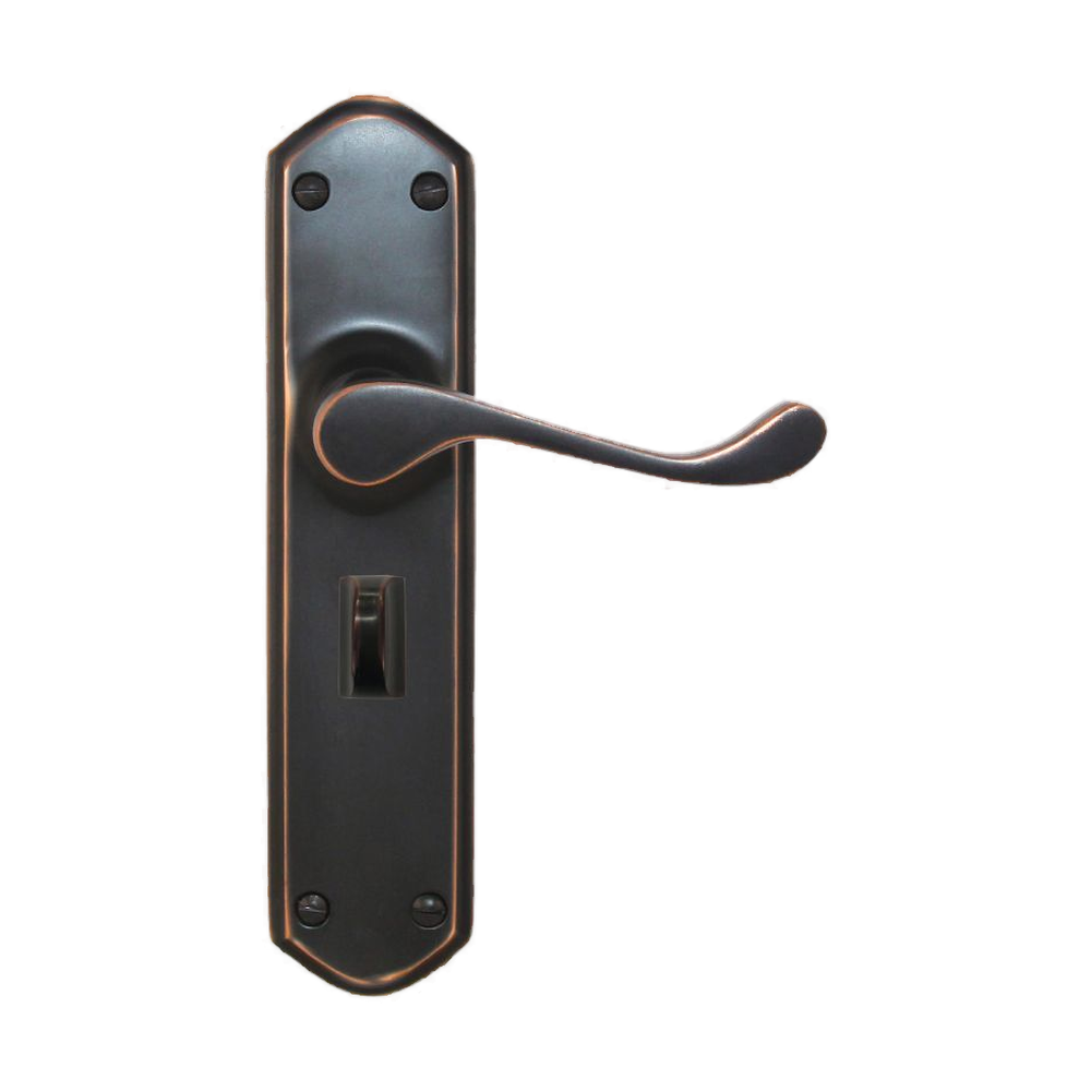 Lever Latch Privacy Lock ATQ 200x48mm in Antique Copper