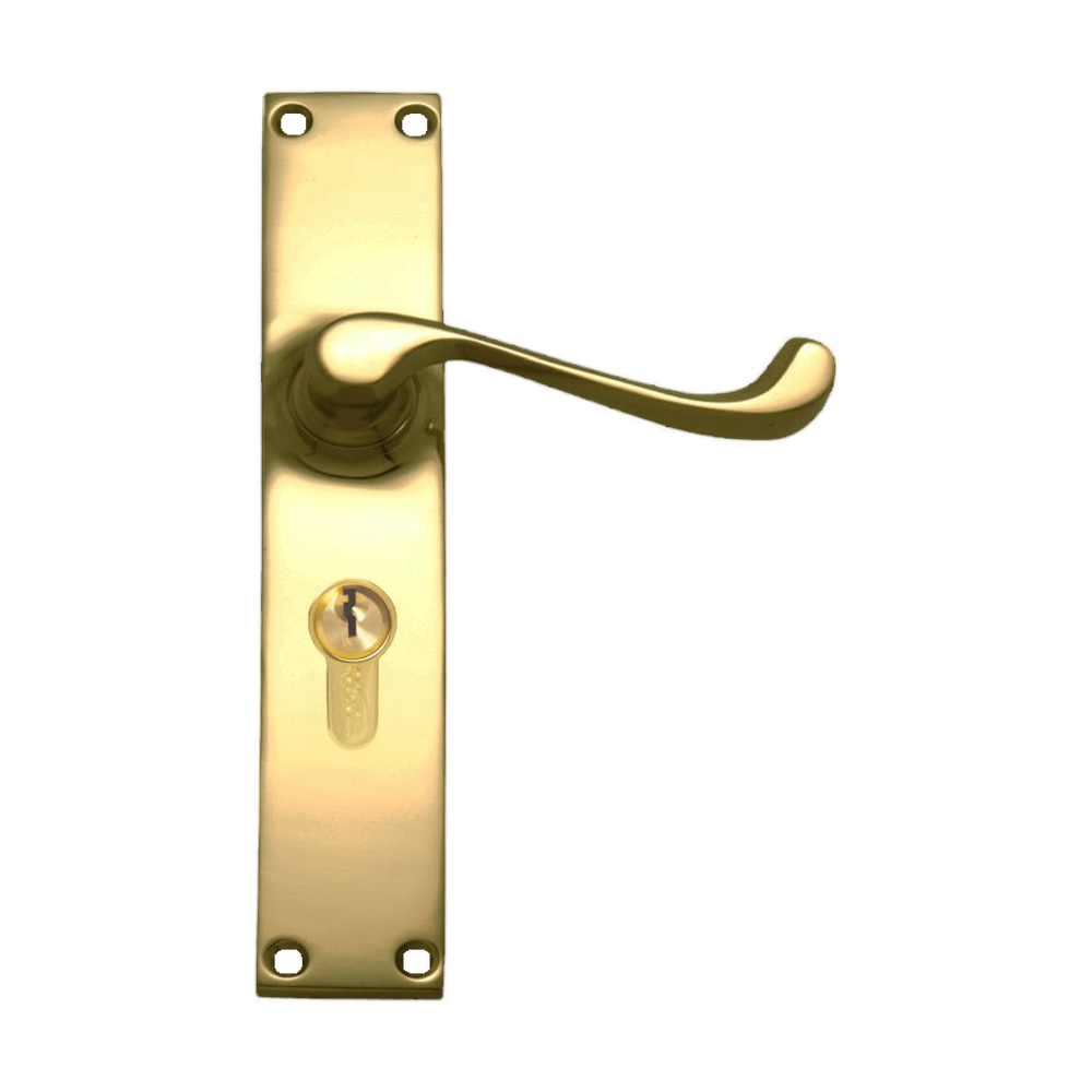 Lever Latch (CC 47.6mm) PB 200x36mm in Polished Brass