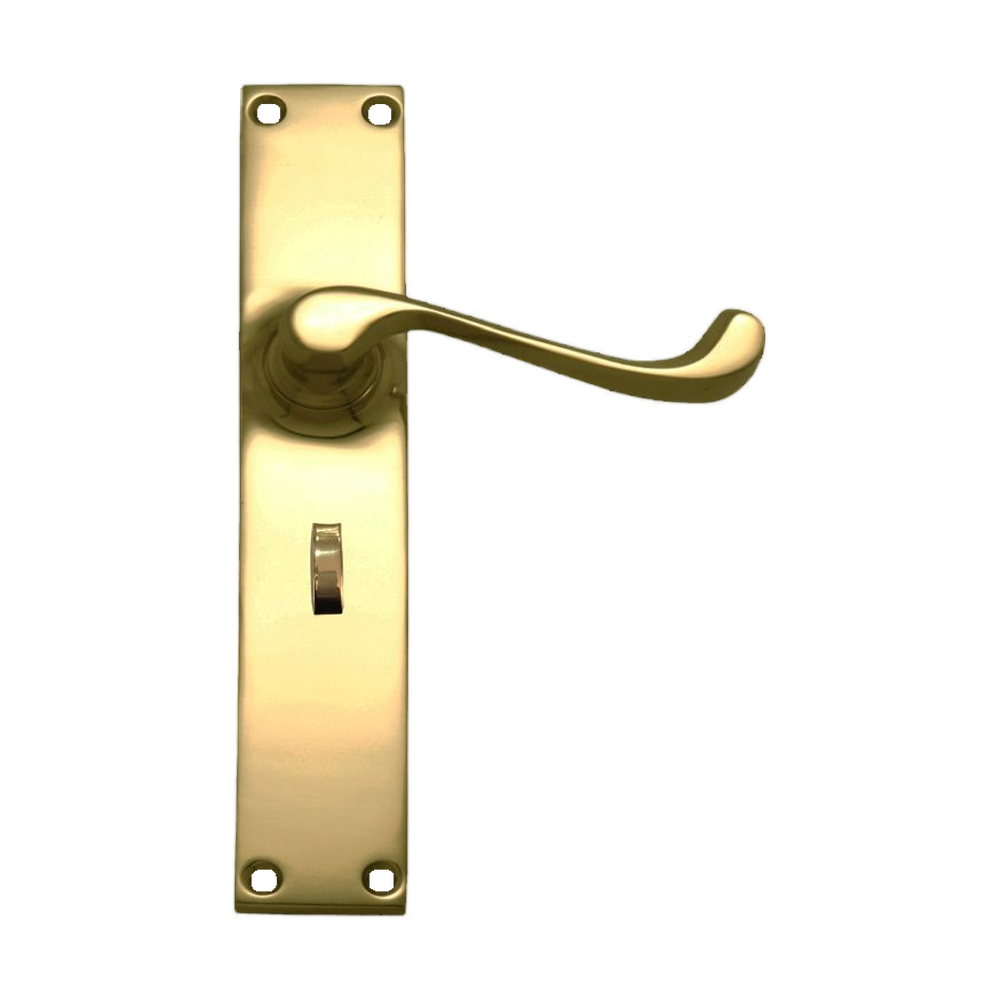 Lever Latch Privacy PB 200x36mm in Polished Brass
