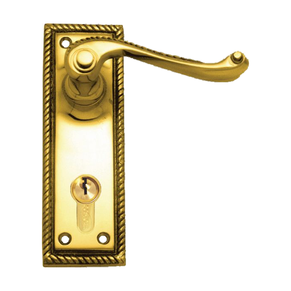 Lever Latch (CC 47.6mm) PB 152x50mm in Polished Brass
