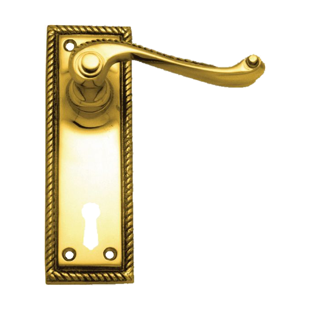 Lever Latch (CC 57mm) PB 152x50mm in Polished Brass