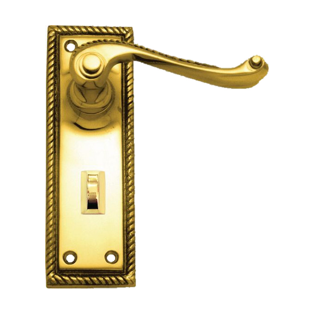 Lever Latch Privacy PB 152x50mm in Polished Brass