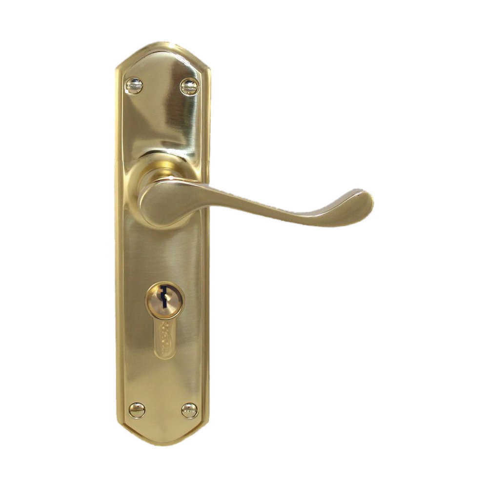 Lever Latch (CC 47.6mm) PB 200x48mm in Polished Brass