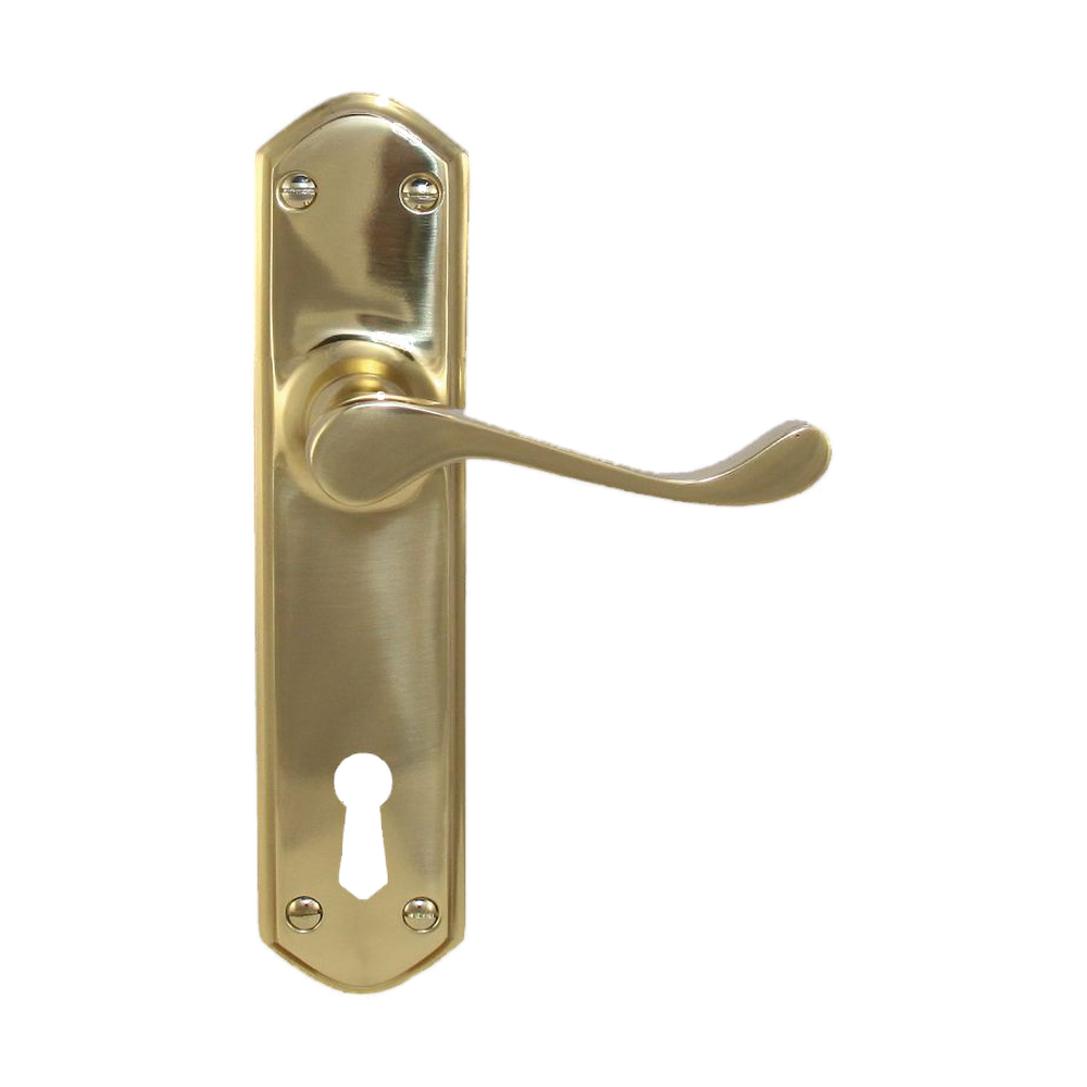 Lever Latch (CC 57mm) PB 200x48mm in Polished Brass