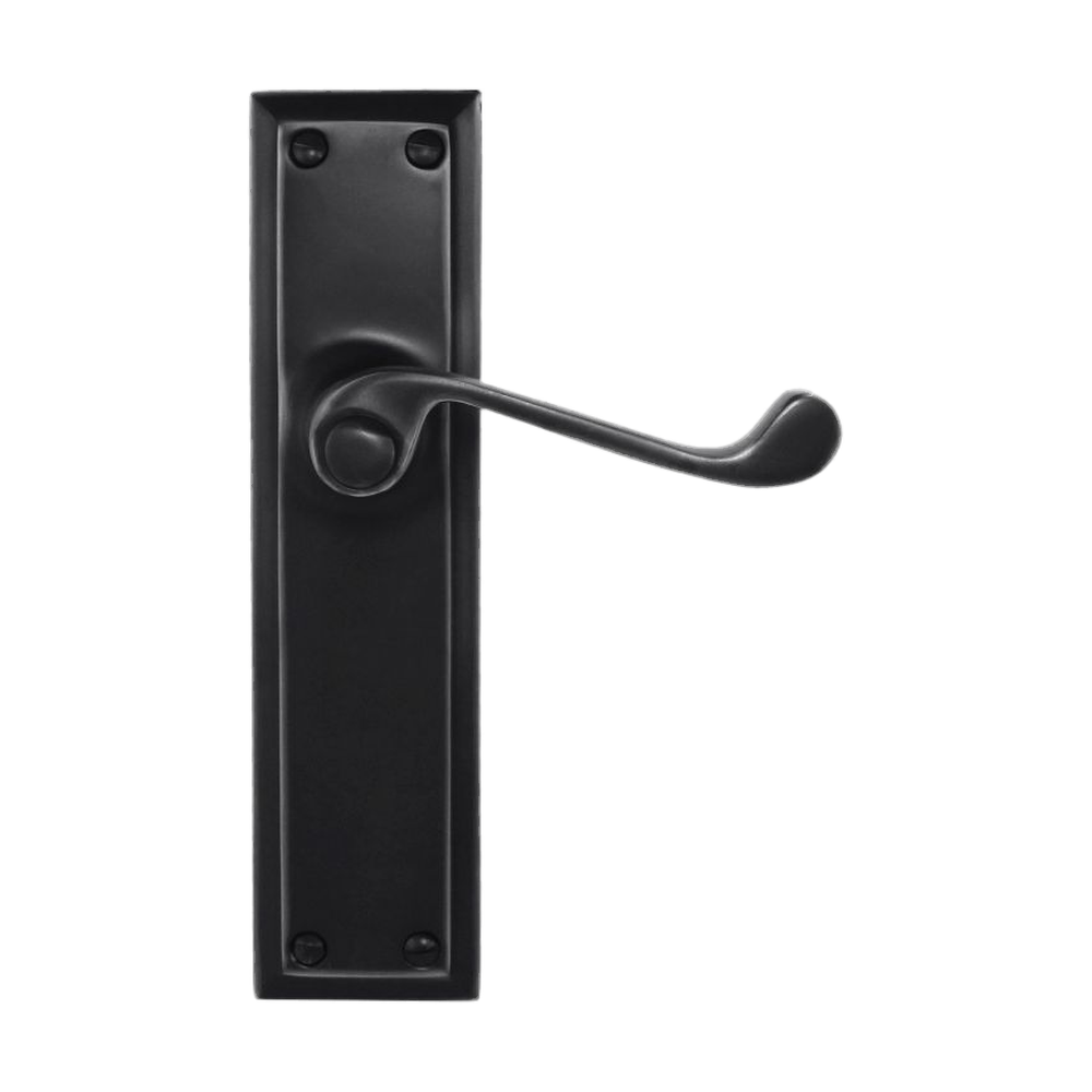 Lever Latch Passage Set  Black 200x50mm in Black