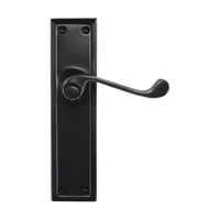 Lever Latch Passage Set  Black 200x50mm in Black