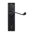 Lever Latch Entrance Set (CC 85mm) Black 200x50mm in Black
