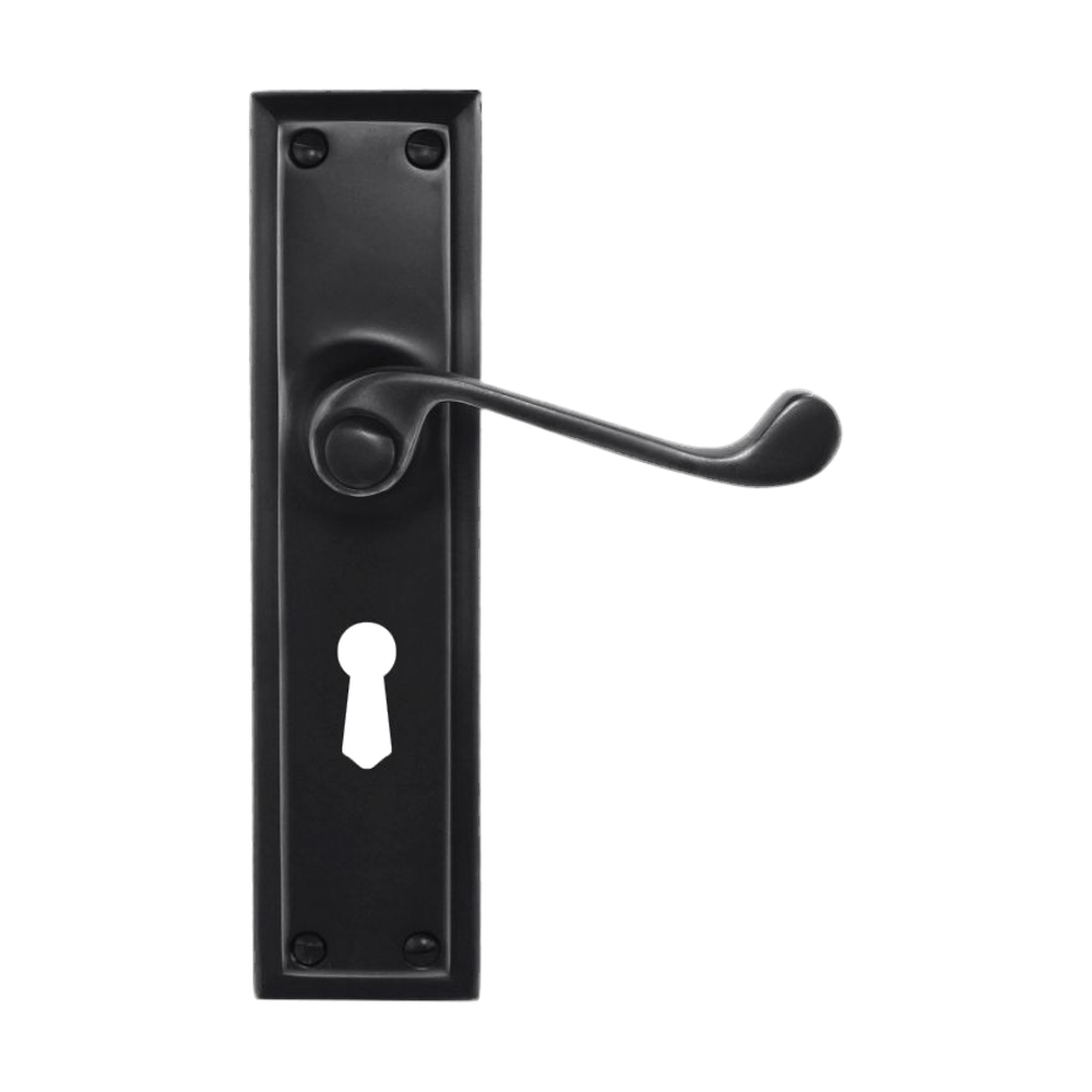 Lever Entrance Set Skeleton Key Black 200x50mm in Black