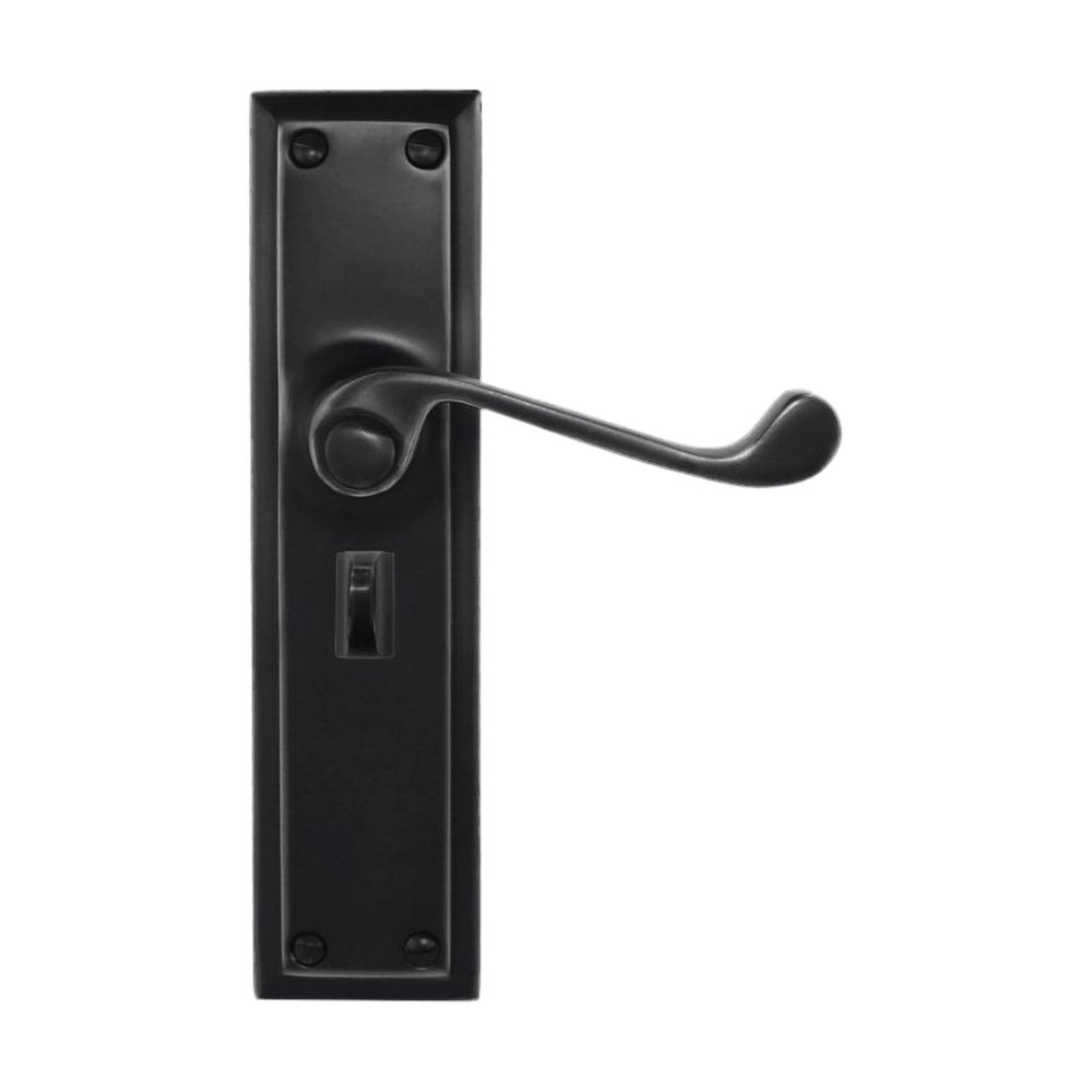 Lever Latch Privacy Set Black 200x50mm in Black