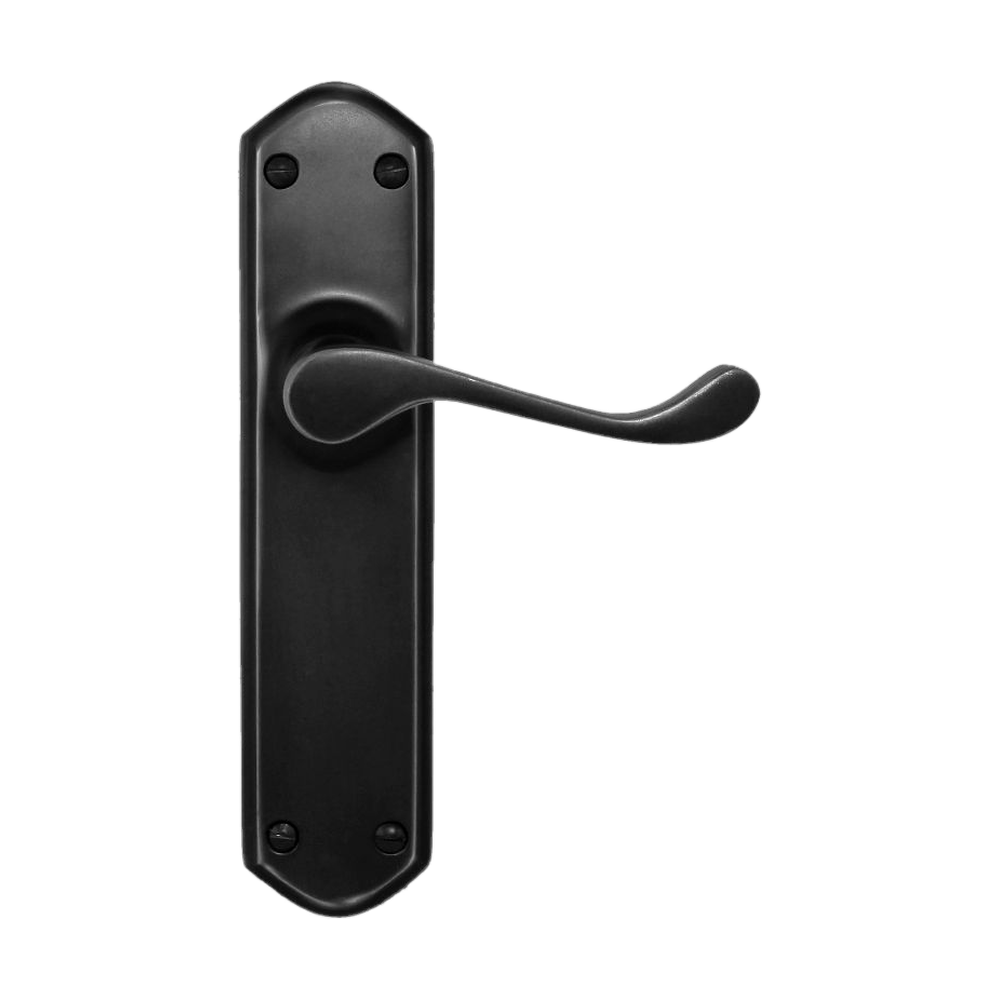 Lever Latch Passage Set Black 200x48mm in Matt Black