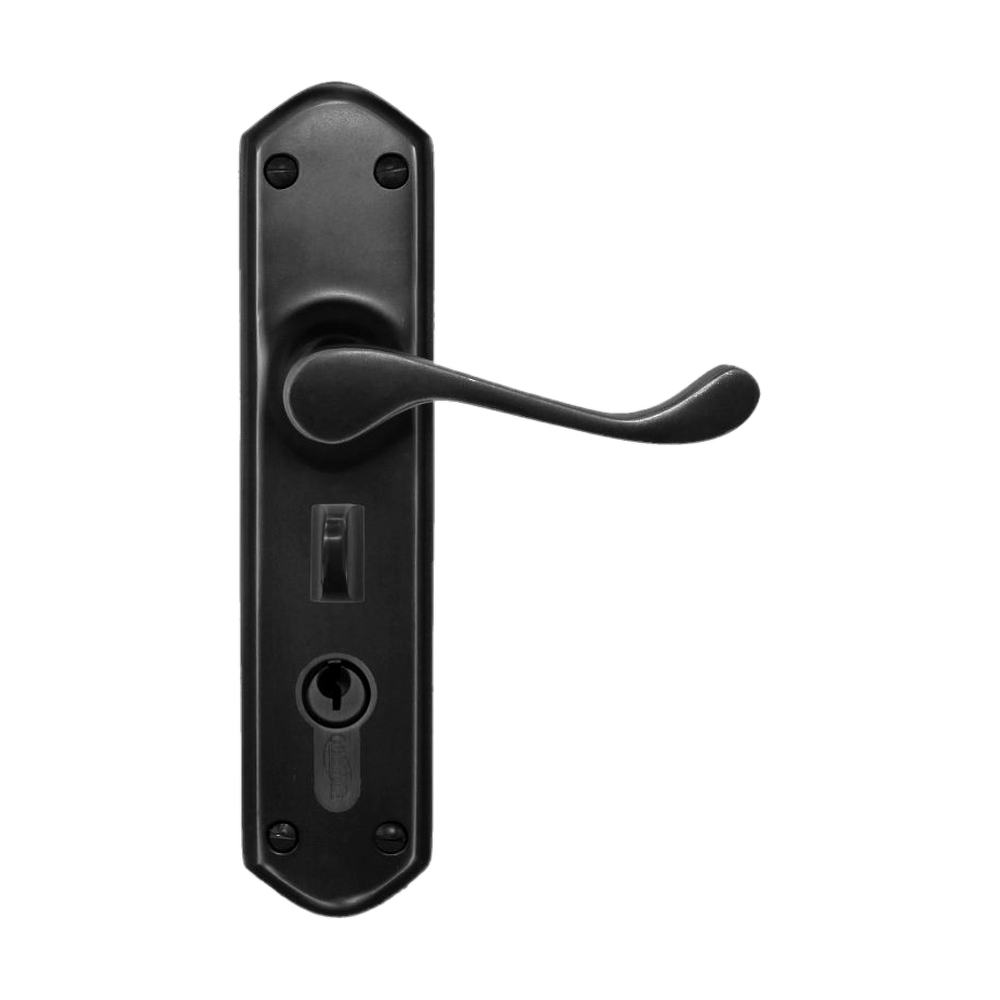 Lever Entrance Set myLOCK Black 200x48mm in Matt Black