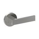 Stainless steel BAR door handle from Style Finish Doorware mounted on a door, with a sleek, modern design.