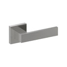 Stainless steel BAR door handle by Style Finish Doorware mounted on a door, showcasing sleek modern design and smooth finish.