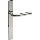 CAPRI Door Handle on B02 EXTERNAL European Standard Backplate, Concealed Fixing (Half Set) in Polished Stainless Steel