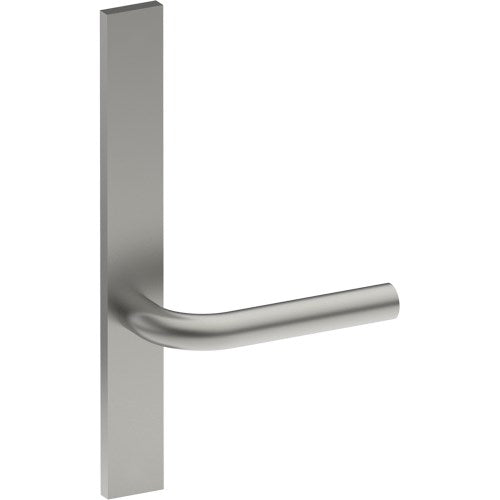 CAPRI Door Handle on B02 EXTERNAL Australian Standard Backplate, Concealed Fixing (Half Set) in Satin Stainless