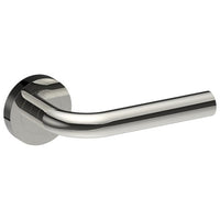 Stylish stainless steel Capri door handles by Style Finish Doorware, featuring sleek design and modern hardware for interior doors.