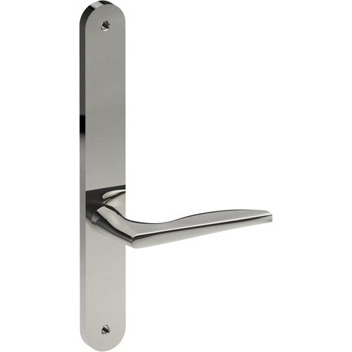 CASTILE Door Handle on B01 INTERNAL Australian Standard Backplate, Visible Fixing (Half Set) in Polished Stainless Steel