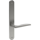 CASTILE Door Handle on B01 INTERNAL Australian Standard Backplate, Visible Fixing (Half Set) in Satin Stainless