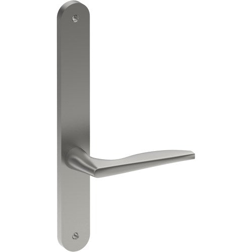 CASTILE Door Handle on B01 INTERNAL Australian Standard Backplate, Visible Fixing (Half Set) in Satin Stainless