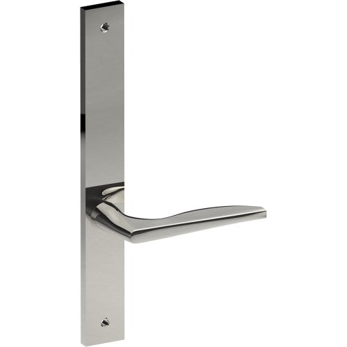CASTILE Door Handle on B02 INTERNAL Australian Standard Backplate, Visible Fixing (Half Set) in Polished Stainless Steel